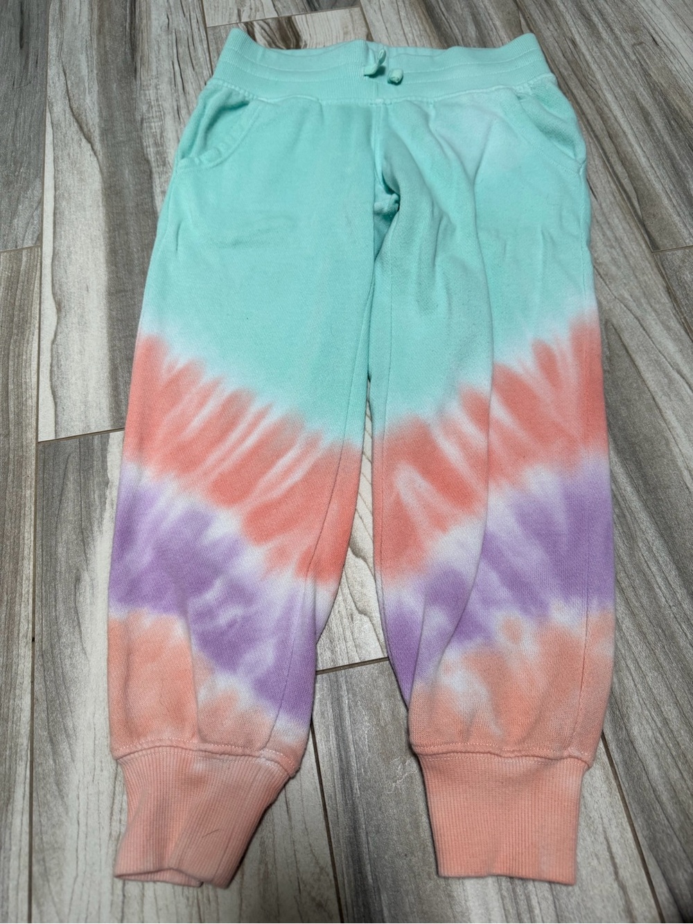 Kids Tie-Dye Jogger Pants - Mint, Peach & Purple